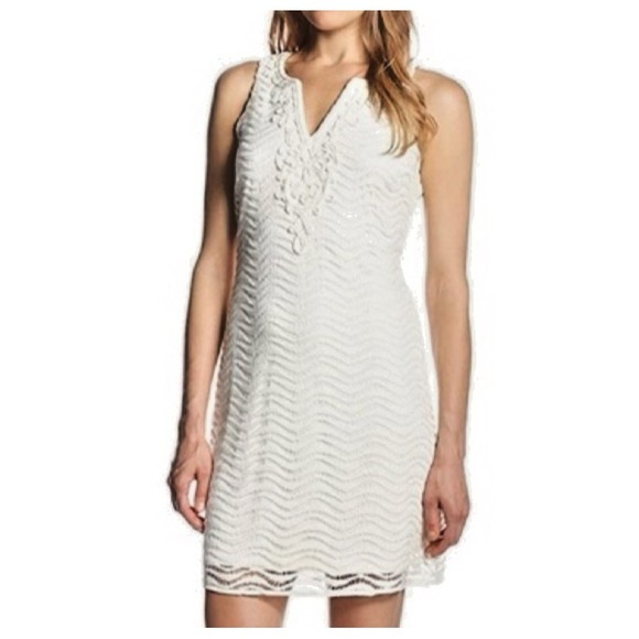 Lilly Pulitzer‎ Women's M Margate Shify dress Ivory Lace Wavey Knit RV $158 - Picture 1 of 15